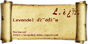 Levendel Ádám névjegykártya